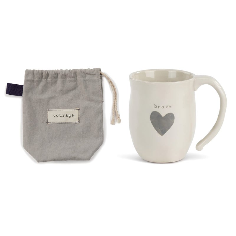 DEMDACO Happy Heart Cream Inspirational 16 ounce Ceramic Stoneware Coffee Mug - Image 2